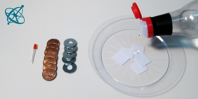 Ciênsação experimento mão na massa para sala de aula: Pilha de moedas elétrica ( química, eletroquímica, bateria, oxirredução, célula eletroquímica)